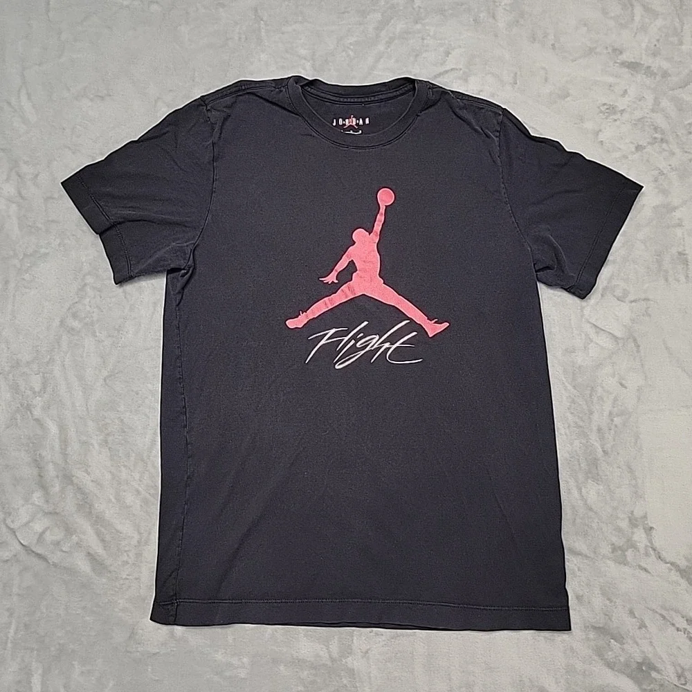 Jordan Shirt Men Medium Black 363277-00A Jumpman Flight Graphic Tee Short Sleeve